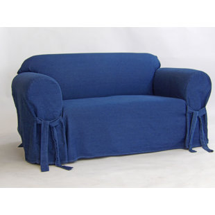 Authentic Cotton Box Cushion Loveseat Slipcover