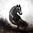 horse in motion - 32"x32" art on canvas
