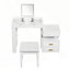 Bureau de coiffeuse 3 en 1 avec miroir rabattable-24000627