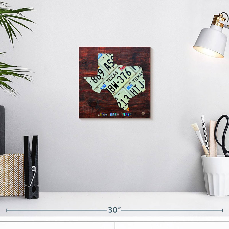Aliaz Texas License Plate Map Large