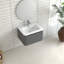 Armoire de salle de bain murale 24 po avec lavabo flottant à tiroir avec lavabo intégré en céramique-126271587