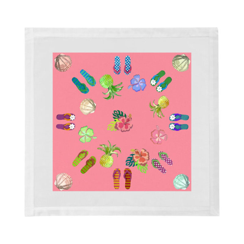 Winter In Florida Cotton Sateen Dinner Napkins, Pink