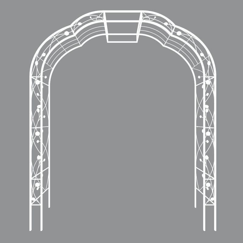 Arche de jardin en métal l 74,4 po x H 98,4 po, Crème / blanc
