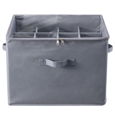 Rangement pour chaussures sous le lit, non-tissé 17,33 po x 12,21 po x 1,97 po, 1 pièce, organisateur de chaussures, gris, 16 compartiments