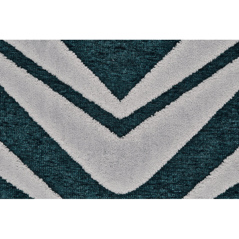 Tapis turquoise / blanc Ewald, Rectangle 9'8" x 12'7"