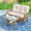 Meetwarm Outdoor Wicker Loveseat Rocking Chair With Coffee Table, 2-Person Patio Rattan Rocker Sofa Set With Thick Cushions, All-Weather Loveseat Rocker For Porch, Backyard & Garden