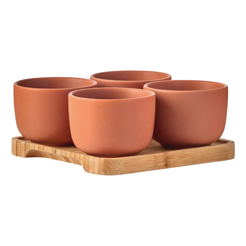 Share Round Bowls, Orange/Brown