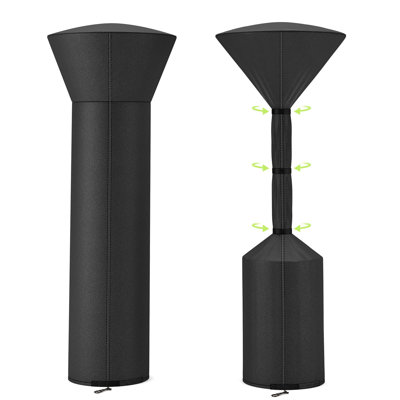 Housses de chauffage de patio, tissu résistant à la déchirure amélioré 2026, imperméable avec fermeture à glissière robuste, résistant à la poussière / vent / soleil / neige (H 89 po x P 33 po x B 19 po, noir)