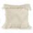 Ivory Coastal Fringed Textured Throw Pillow