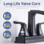 Robinet de salle de bain noir mat - Robinet à cascade 4 pouces avec 2 poignées, bec pivotant à 360 degrés, lavabo à 3 trous, bonde escamotable-126707523