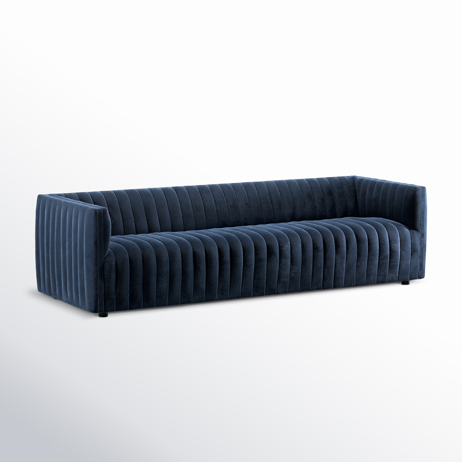 Brandt Genuine Leather Sofa, Sapphire Navy, 26.5" H x 88" W x 35" D