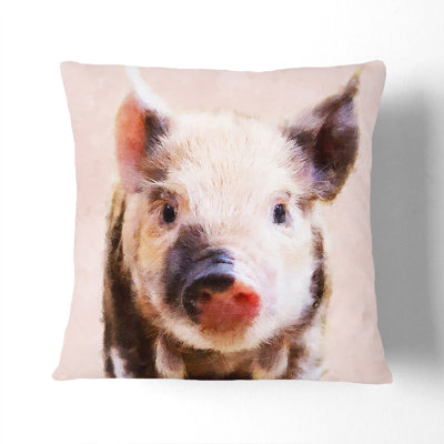 Pig Painting Square Throw Cushion