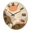 Horloge murale paysage avec pleine lune en tons de terre cuite-63901768