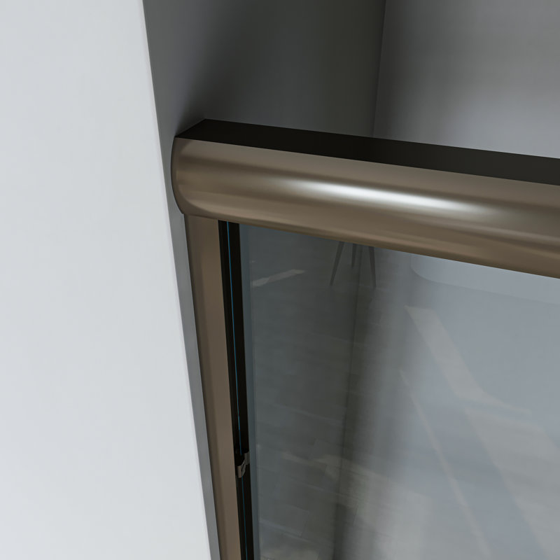 50"-54" W x 72" H Double Sliding Semi-frameless Shower Door with Two Handles, Oil Rubbed Bronze