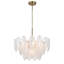 Paula 20.5 " Brushed Shiny Brass 7-light Glass Feather-shaped Chandelier