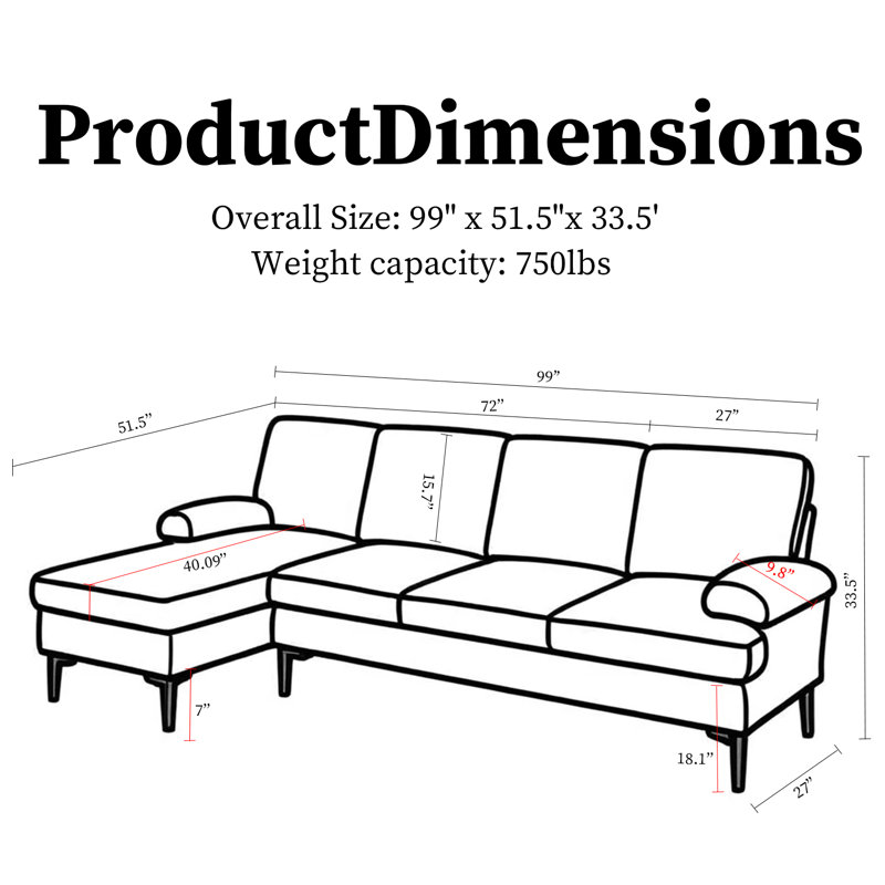2-Piece Fluffy Fabric Living Room Sofa Set, Left Hand Facing