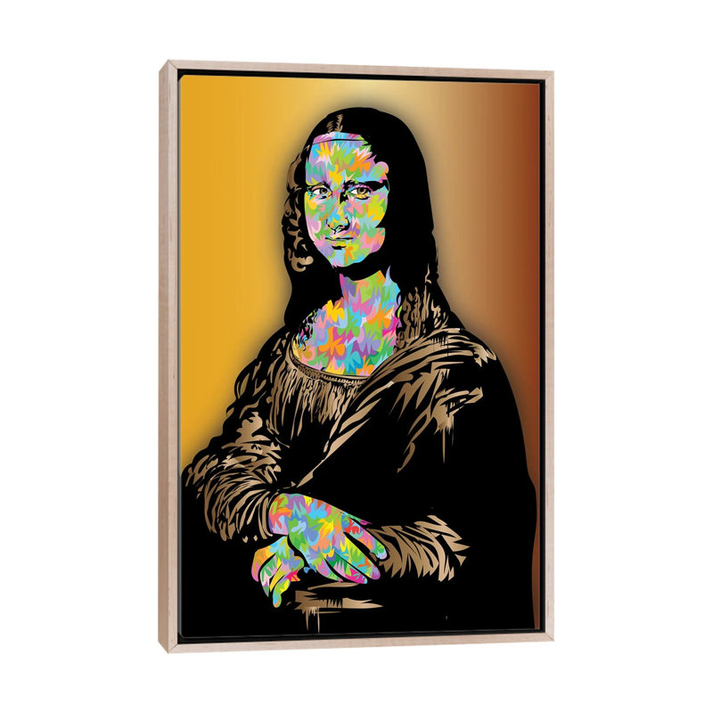 Mona Lisa 2025 - reproduction d'art murale - toile encadrée, 40" x 26", Framed Canvas, Beige