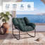 Chaise berçante surdimensionnée en osier Papasan - Chaise de patio d'extérieur en forme d'œuf - Capacité de 330 LBS - Coussin doux - Confortable pour le jardin, le balcon, le salon, le vert