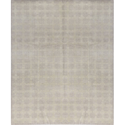 Tapis argent noué à la main de haute qualité