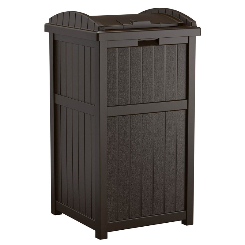 Poubelle d'extérieur Suncast Trash Hideaway, 33 Gallon, Java Brown