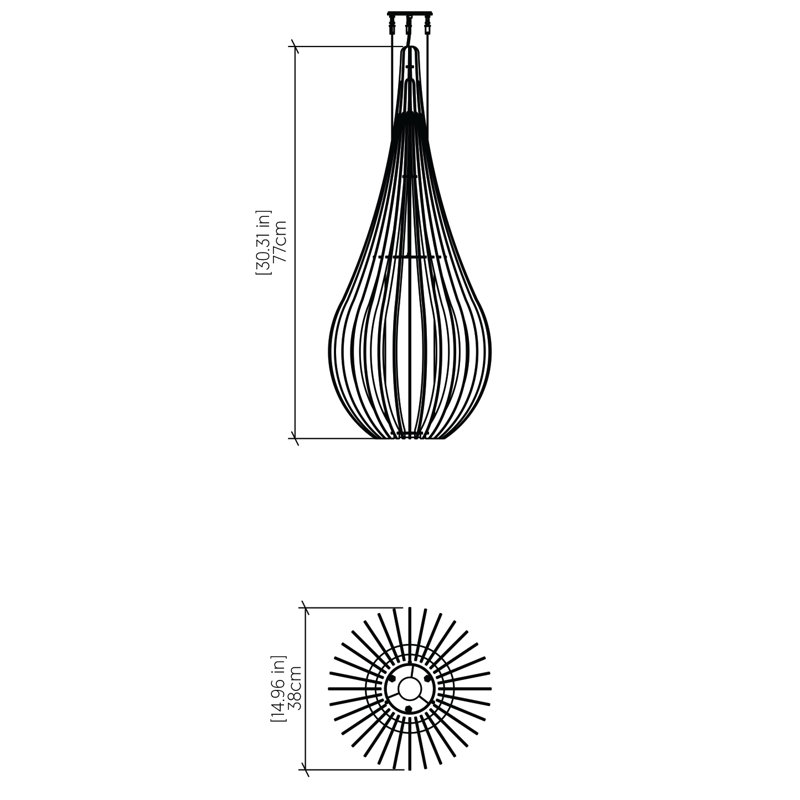 Capadócia 1 - Light Pendant, Imbuia, Imbuia, 30.03" H x 14.82" W x 14.82" D