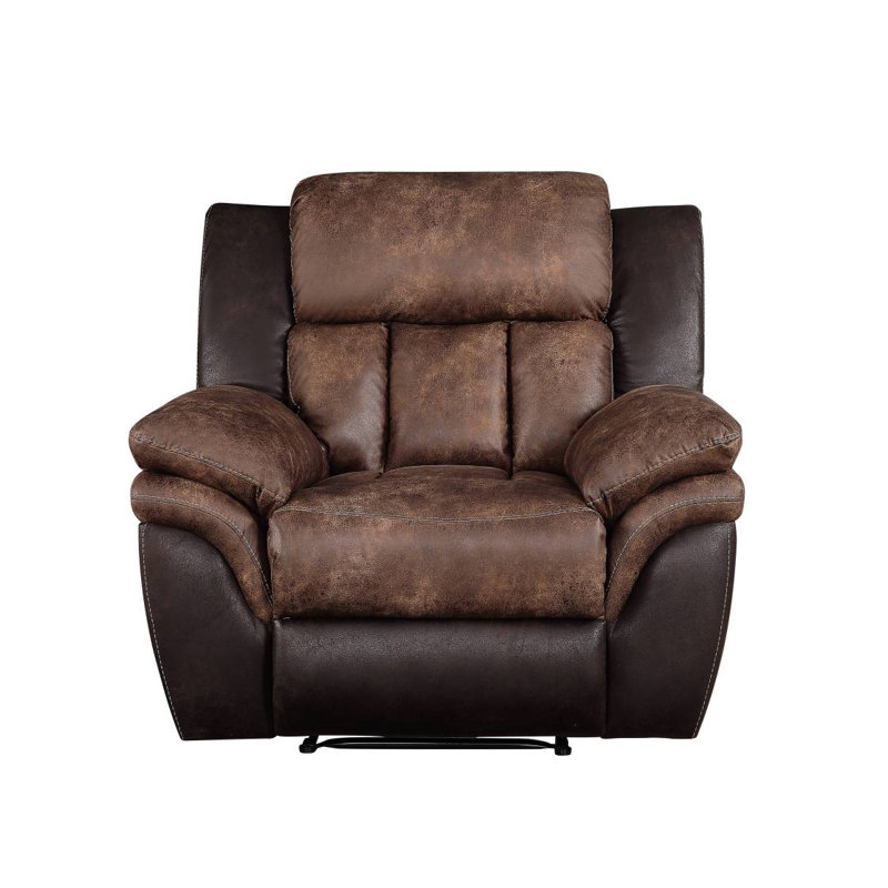 Fauteuil inclinable touffeté poli caramel et espresso
