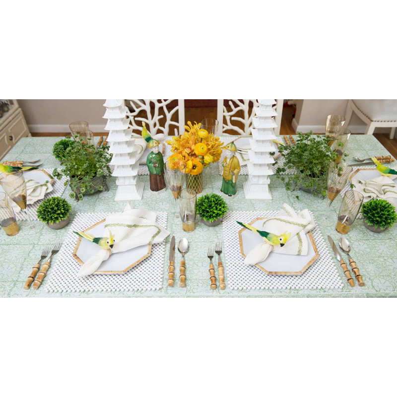 Jardin Napkin, White/Green