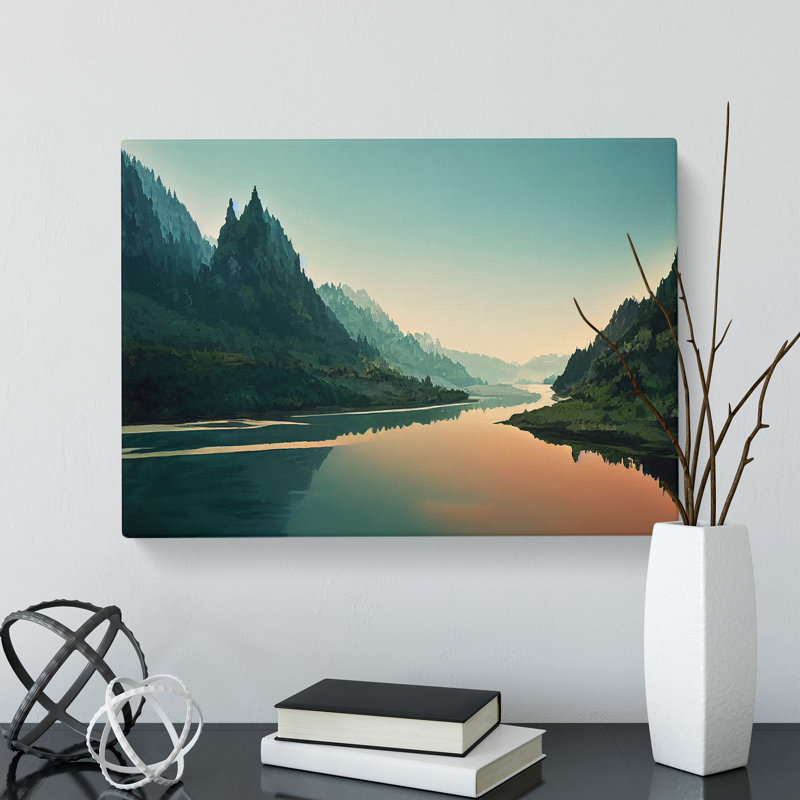 Desirable Forest River - Wrapped Canvas, 35cm H x 50cm W x 3cm D