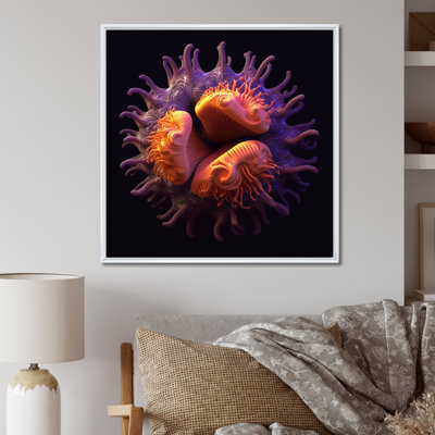 Abstrait mauve côtier, mauve, orange - océan côtier, reproduction sur toile