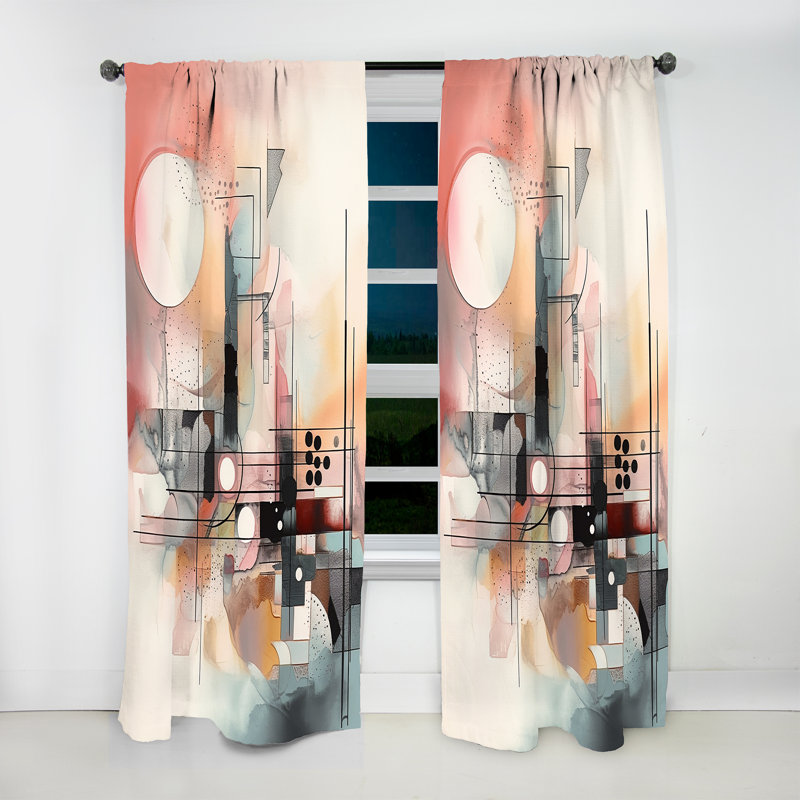 Kidham - Explorations In Serenity III - Modern Curtain - Velvet Room Darkening - 1 panel, 52" W x 63" L