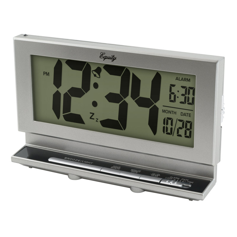 Electric Tabletop Clock in Gray with Alarm