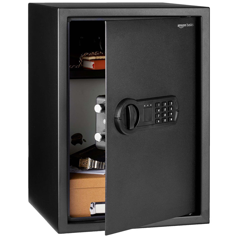Black Steel Electronic Keypad Lock Safe, 1.8 Cubic Feet