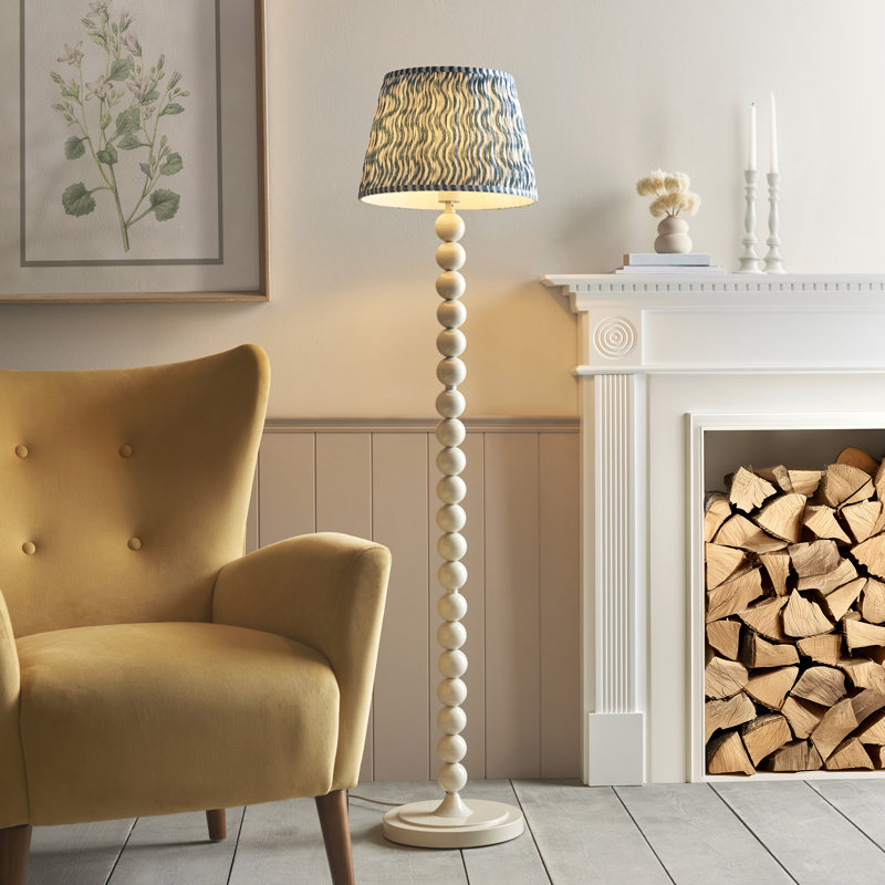 Higgledy 153.2cm Traditional Floor Lamp, Blue/White, White
