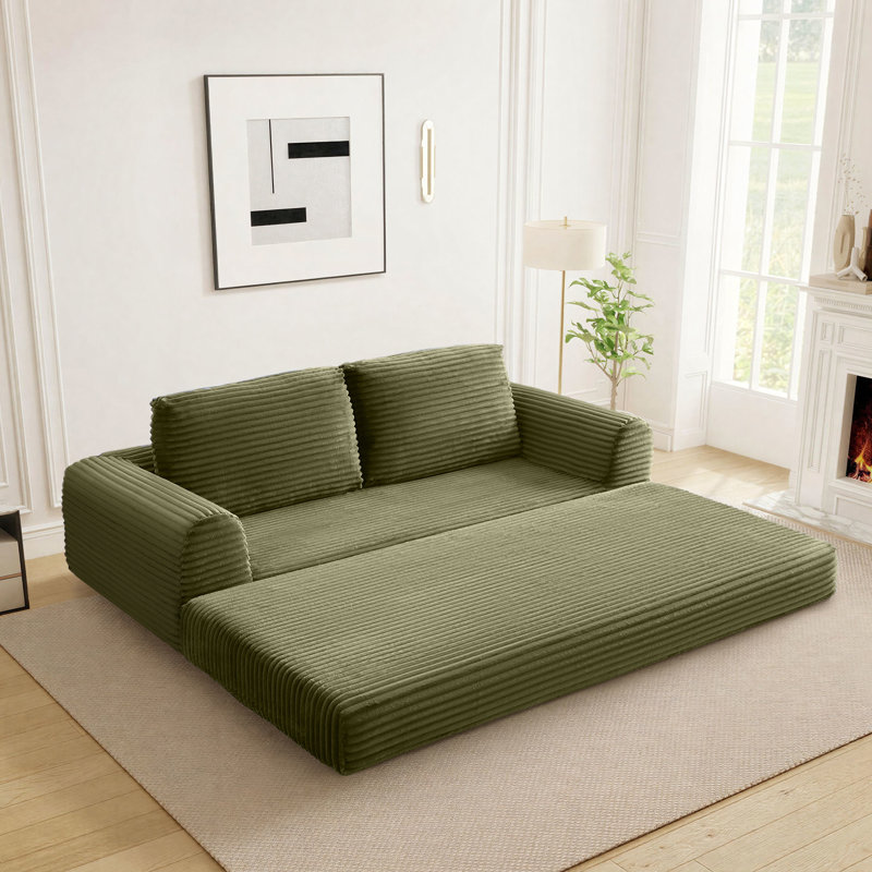 Canapé-lit Boneless Cloud Compression, H 33,8 po x l 82 po x P 37,4 po, Vert