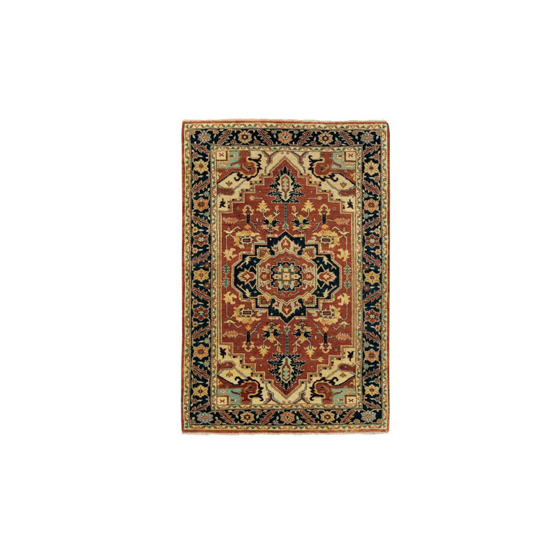 Tapis noué à la main 3 pi 1 po x 5 pi 2 po Heris Red