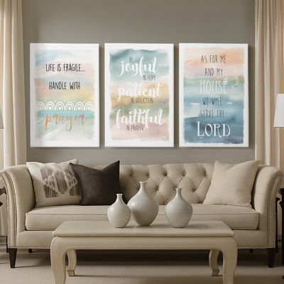 Handle With Prayer  -Custom Wrapped Gallery Canvas - 3 Pieces