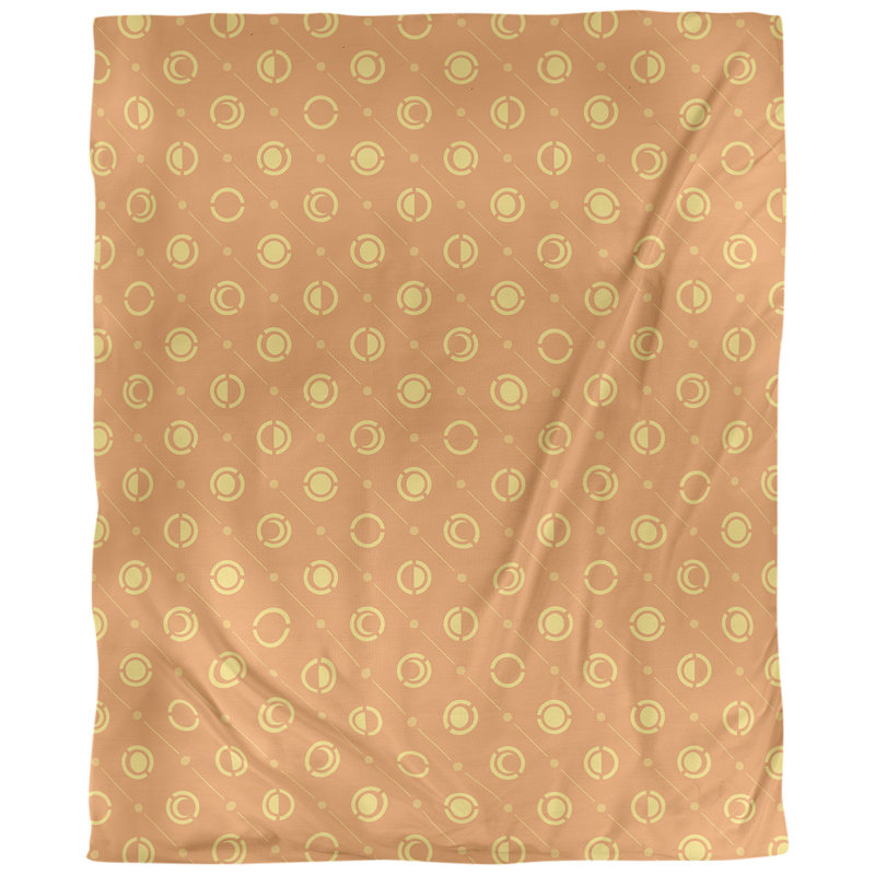 Tissu de phases lune, Orange / Jaune, L 54 po x l 36 po, Lin naturel paloma