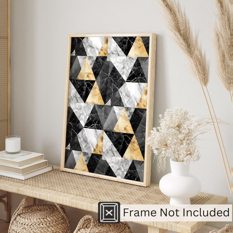 Reproduction d'art moderne abstrait sans cadre, formes géométriques abstraites, H 36 po x l 24 po