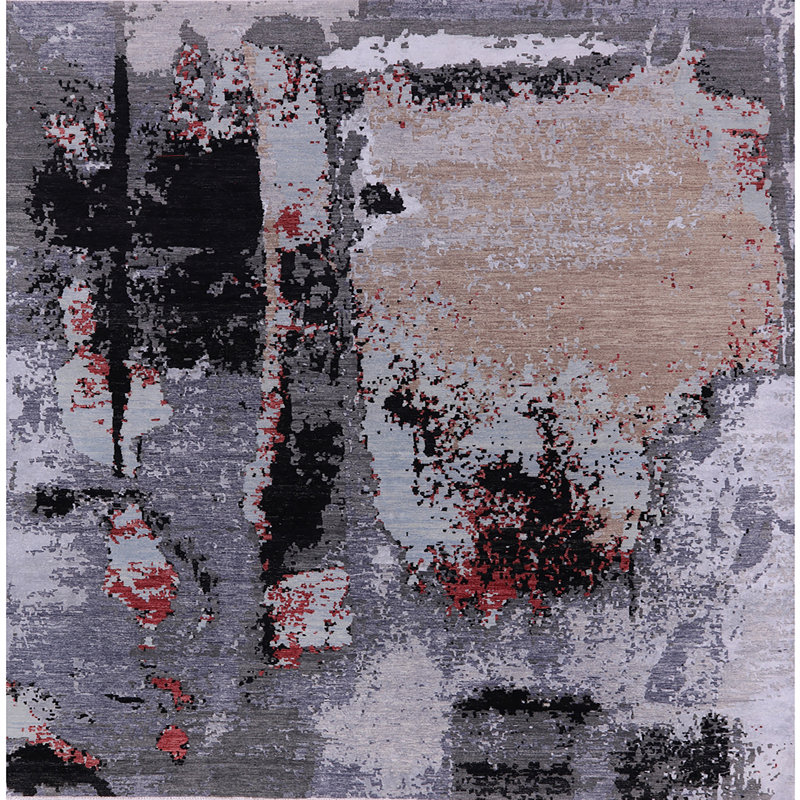 Abstract Indoor Rug, Square 8'