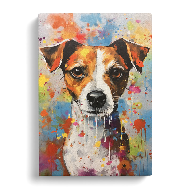 Jack Russell Contemporary No.2 - Wrapped Canvas, 76cm H x 50cm W x 3cm D