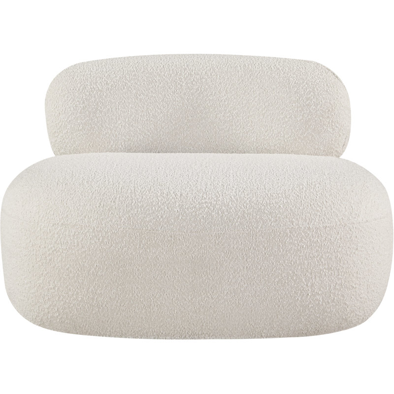 Chaise d'appoint Ishi CAL117, Tissu crème bouclé