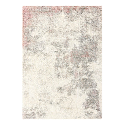 Tapis de couloir gris / ivoire en polypropylène tissé à la machine 2 pi x 6 pi