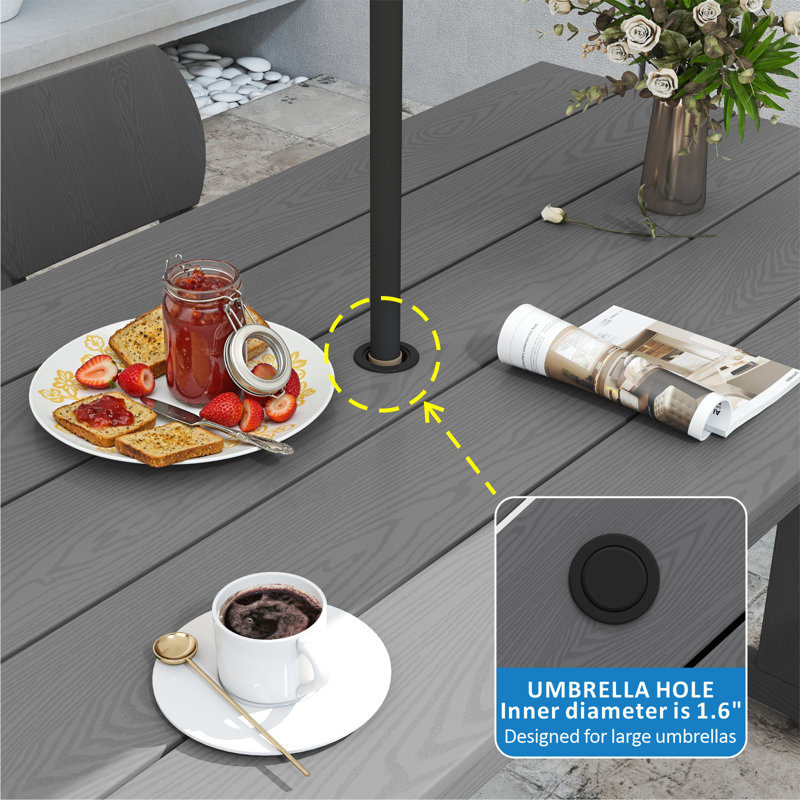 Table de salle à manger Hdpe, Noir