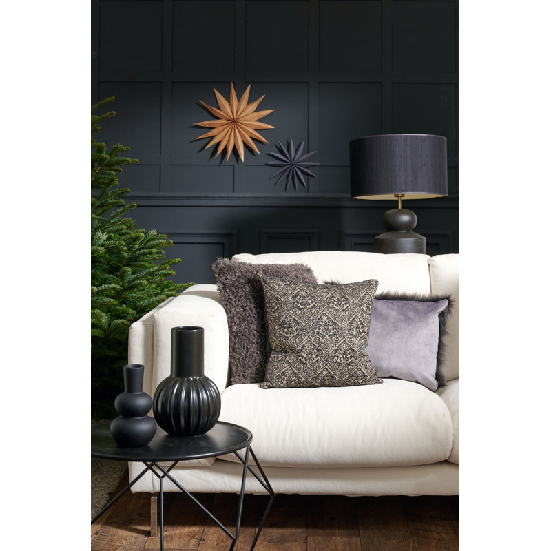 X-Mas Glam Square Cushion, 46cm H x 46cm W, Black, Pillow Cover Only - No Insert