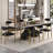 9-Piece Modern 110.24'' Extendable Sintered Stone Dining Table Set With 8 Upholstered Fabric Arm Chairs-158671502-158671500