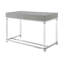 Ungar High Gloss 2 Drawers Writing Desk with Acrylic Legs & Stainless Steel Base-1195385304
