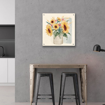 «Sunflower Season 5 Bright» par Janelle Penner, art mural en verre acrylique