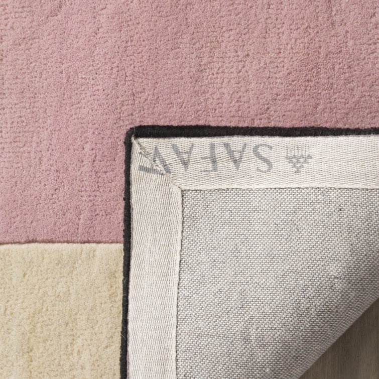 Tripoli Hand Tufted Wool Ivory/Black/Pink Rug