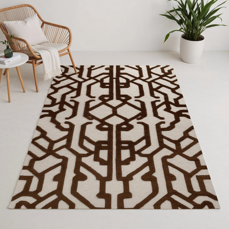 Tapis intérieur et extérieur beige Trellis, Rectangle 9 pi x 12 pi