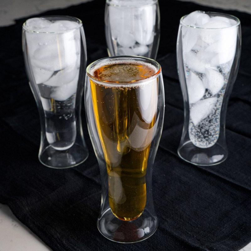 Double Walled Beer Drink Glass Mug 12.5oz - (Without Handle)